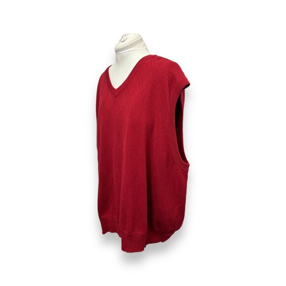 Saddlebred Big & Tall 3X Red Sleeveless Sweater Vest 100% Cotton Made In China - Picture 2 of 7
